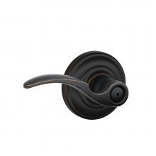 Schlage F40 STA 716 AND - St. Annes Lever with Andover Trim Bed and Bath Lock in Aged Bronze