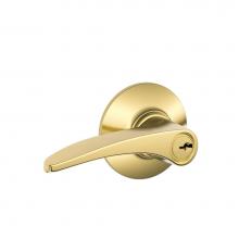 Schlage F51A MNH 605 - Manhattan Lever Keyed Entry Lock in Bright Brass
