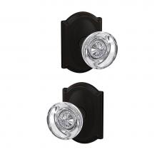 Schlage FC21 HOB 716 CAM - Custom Hobson Glass Knob with Camelot Trim Hall-Closet and Bed-Bath Lock in Aged Bronze