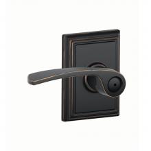 Schlage F40 MER 716 ADD - Merano Lever with Addison Trim Bed and Bath Lock in Aged Bronze