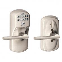Schlage FE595 V PLY 619 LAT - Latitude Keypad Lever with Plymouth Trim in Satin Nickel