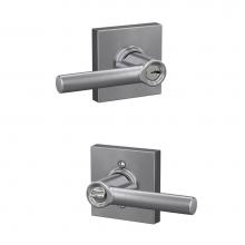 Schlage F51A BRW 626 COL - Broadway Lever with Collins Trim Keyed Entry Lock in Satin Chrome
