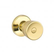 Schlage J40 BYR 605 - Byron Knob Bed and Bath Lock in Bright Brass