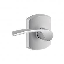 Schlage F10 MER 626 GRW - Merano Lever with Greenwich Trim Hall and Closet Lock in Satin Chrome