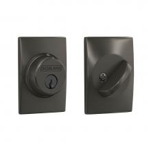 Schlage B60 CEN 530 - Single Cylinder Deadbolt with Century Trim in Black Stainless
