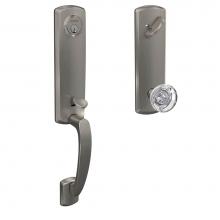 Schlage FCT60 GRW 619 HOB GRW - Custom Greenwich 3/4 Trim Single Cylinder Handleset with Hobson Glass Knob in Satin Nickel