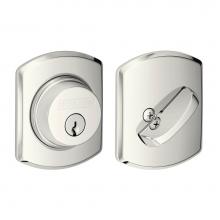 Schlage B60 N GRW 618 - Single Cylinder Deadbolt with Greenwich Trim in Polished Nickel