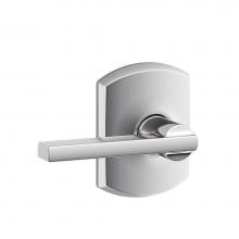 Schlage F10 LAT 625 GRW - Latitude Lever with Greenwich Trim Hall and Closet Lock in Bright Chrome