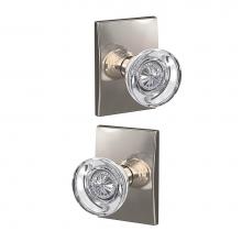 Schlage FC21 HOB 618 CEN - Custom Hobson Glass Knob with Century Trim Hall-Closet and Bed-Bath Lock in Polished Nickel