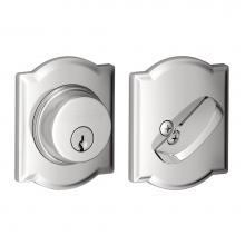 Schlage B60 N CAM 625 - Single Cylinder Deadbolt with Camelot Trim in Bright Chrome