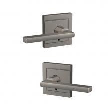 Schlage FC172 LAT 619 ULD - Custom Latitude Non-Turning Lever with Upland Trim in Satin Nickel