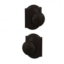 Schlage FC172 AND 716 CAM - Custom Andover Non-Turning Knob with Camelot Trim in Aged Bronze