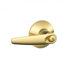Schlage F40 JAZ 605 - Jazz Lever Bed and Bath Lock in Bright Brass