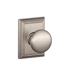 Schlage F10 PLY 619 ADD - Plymouth Knob with Addison Trim Hall and Closet Lock in Satin Nickel