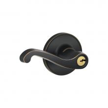 Schlage J54 LAS 716 - LaSalle Lever Keyed Entry Lock in Aged Bronze