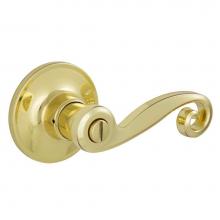 Schlage V40 V ACT 605 - Acton Bright Brass Bed/Bath Privacy Lever