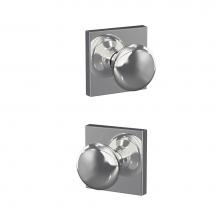 Schlage FC172 PLY 625 COL - Custom Plymouth Non-Turning Knob with Collins Trim in Bright Chrome