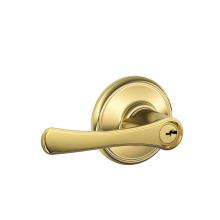Schlage F51A VLA 605 - Avila Lever Keyed Entry Lock in Bright Brass