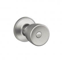 Schlage J40 BYR 630 - Byron Knob Bed and Bath Lock in Satin Stainless Steel