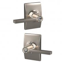 Schlage F51A LAT 618 CEN - Latitude Lever with Century Trim Keyed Entry Lock in Polished Nickel