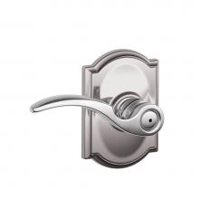 Schlage F40 STA 625 CAM - St. Annes Lever with Camelot Trim Bed and Bath Lock in Bright Chrome