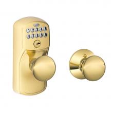 Schlage FE575 PLY 505 - Plymouth Knob with Plymouth Trim in Bright Brass