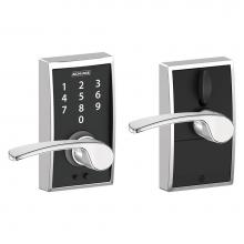 Schlage FE695 CEN 625 MER - Touch Keyless Touchscreen Merano Lever with Century Trim in Bright Chrome