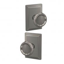 Schlage FC172 OFM 619 GDV - Custom Offerman Non-Turning Knob with Grandville Trim in Satin Nickel