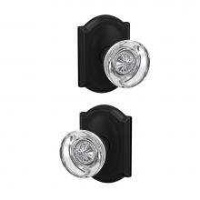 Schlage FC172 HOB 622 CAM - Custom Hobson Non-Turning Glass Knob with Camelot Trim in Matte Black