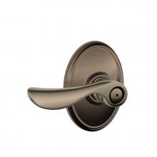 Schlage F40 CHP 620 WKF - Champagne Lever with Wakefield Trim Bed and Bath Lock in Antique Pewter