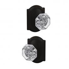 Schlage FC21 ALX 716 CAM - Custom Alexandria Glass Knob with Camelot Trim Hall-Closet and Bed-Bath Lock in Aged Bronze