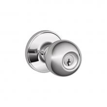 Schlage J54 CNA 625 - Corona Knob Keyed Entry Lock in Bright Chrome