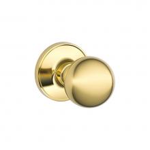 Schlage J10 F CNA 605 - Corona Knob Hall and Closet Lock in Bright Brass