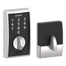 Schlage BE375 CEN 625 - Touch Keyless Touchscreen Deadbolt with Century Trim in Bright Chrome