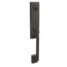 Schlage FCT58 CEN 530 - Custom Century 3/4 Trim Single Cylinder Handleset Exterior in Black Stainless