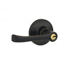 Schlage J54 TOR 716 - Torino Lever Keyed Entry Lock in Aged Bronze