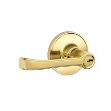 Schlage J54 V TOR 605 - Torino Lever Keyed Entry Lock in Bright Brass
