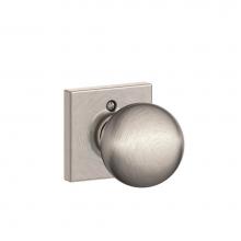Schlage F170 ORB 619 COL - Orbit Knob with Collins Trim Non-Turning Lock in Satin Nickel