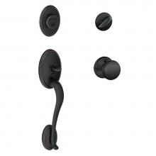 Schlage F60 WKF 716 AND - Wakefield Handleset with Single Cylinder Deadbolt and Andover Knob in Aged Bronze