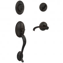 Schlage FC60 WKF 716 WIT ALD - Custom Wakefield Single Cylinder Handleset and Interior Whitney Lever with Alden Trim in Aged Bron