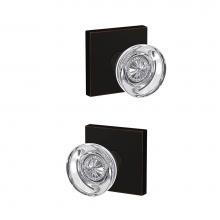 Schlage FC21 HOB 716 COL - Custom Hobson Glass Knob with Collins Trim Hall-Closet and Bed-Bath Lock in Aged Bronze