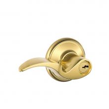 Schlage F51A AVA 605 - Avanti Lever Keyed Entry Lock in Bright Brass