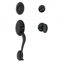 Schlage F60 WKF 716 SIE - Wakefield Handleset with Single Cylinder Deadbolt and Siena Knob in Aged Bronze