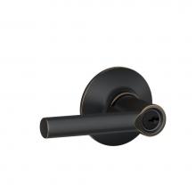 Schlage F51 V BRW 716 - Broadway Lever Keyed Entry Lock in Aged Bronze
