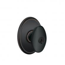 Schlage F51 V SIE 716 WKF - Siena Knob with Wakefield Trim Keyed Entry Lock in Aged Bronze