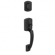 Schlage FC92 GRW 622 - Custom Greenwich Exterior Inactive Handleset Grip with Exterior Inactive Deadbolt in Matte Black
