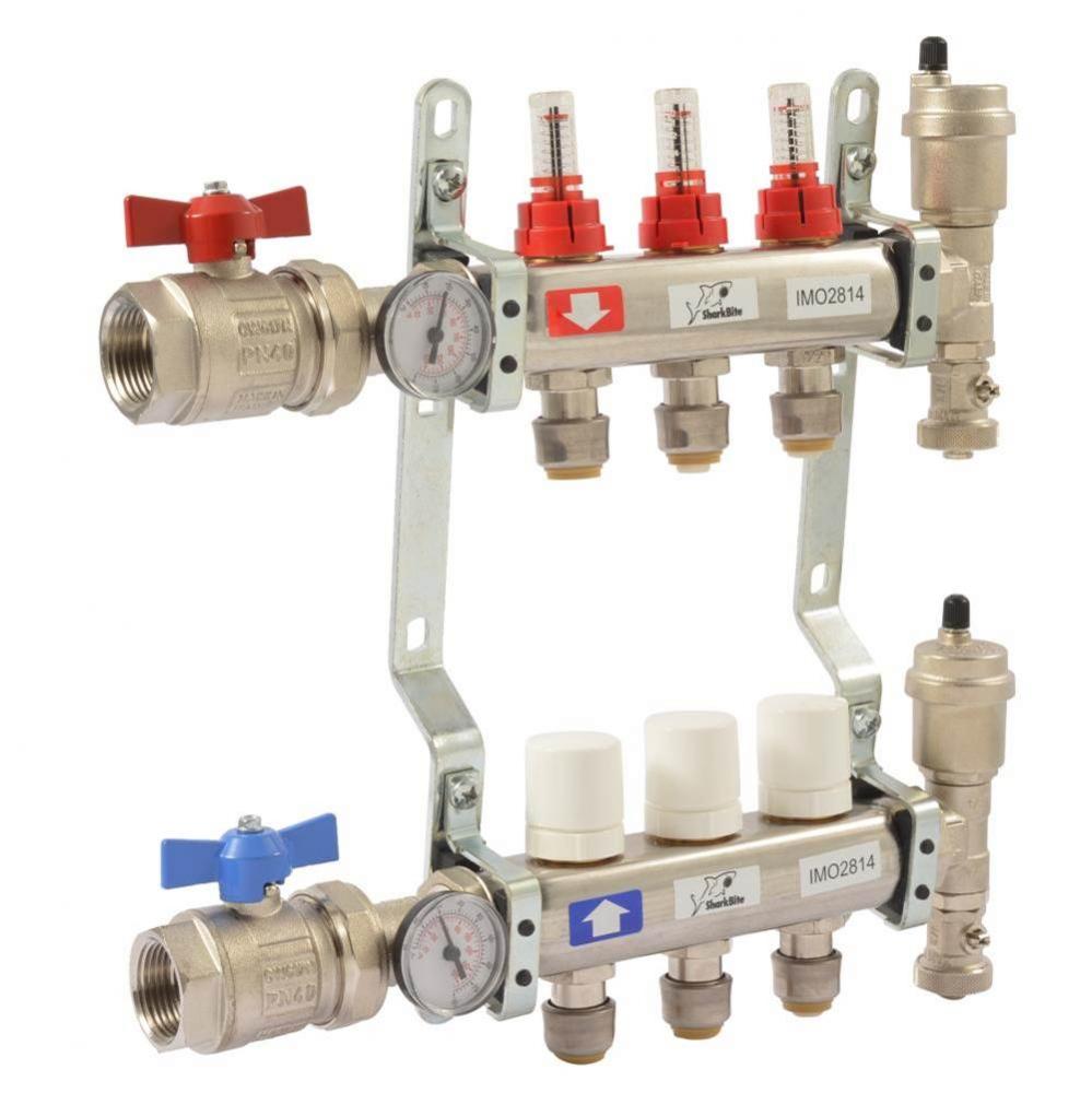 3 Loop Radiant Heating Manifold