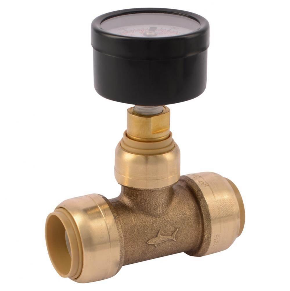 3/4'' SB Tee with Pressure Gauge