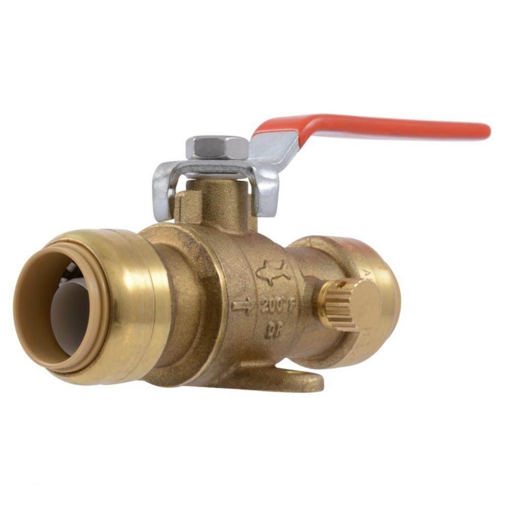 3/4'' X 3/4'' Quarter-Turn Ball Valve With Drain And Mounting Bracket
