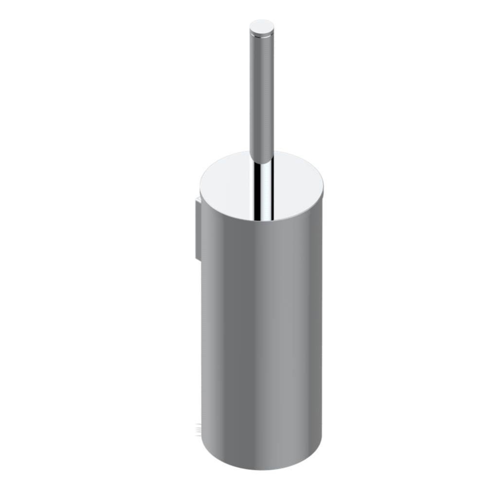Metal toilet brush holder with brush with cover wall mounted